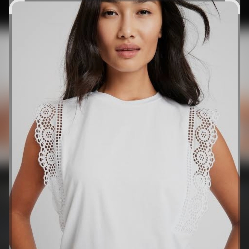 *SALE* Banana Republic Eyelet Ruffle Cotton Tee